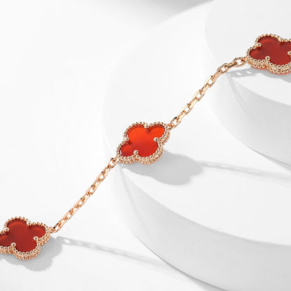 [Gaonasi]CLOVER 10 MOTIFS CARNELIAN NECKLACE