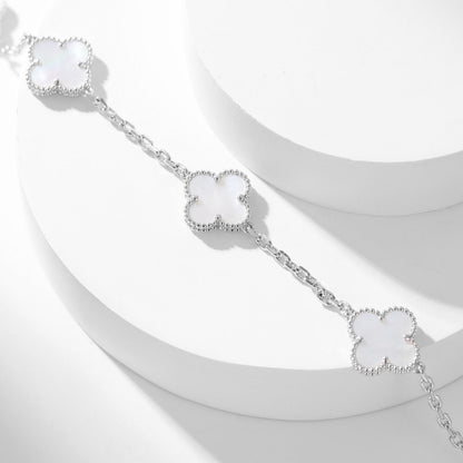 [Gaonasi]CLOVER 10 MOTIFS WHITE MOTHER OF PEARL NECKLACE