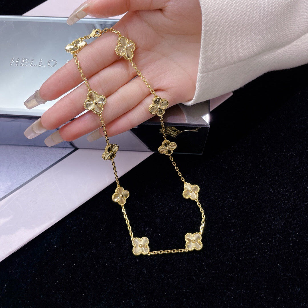 [Gaonasi]CLOVER 10 MOTIFS LASER NECKLACE