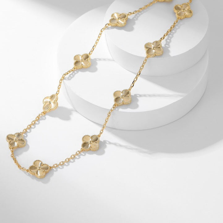 [Gaonasi]CLOVER 10 MOTIFS LASER NECKLACE