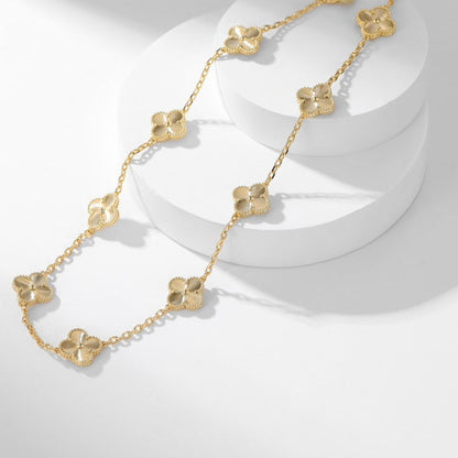 [Gaonasi]CLOVER 10 MOTIFS LASER NECKLACE