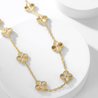 [Gaonasi]CLOVER 10 MOTIFS LASER NECKLACE