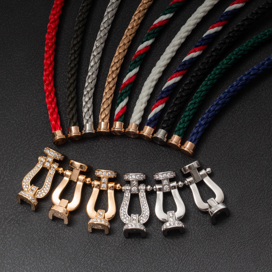[Gaonasi]FORCE LARGE HORSESHOE FULL DIAMOND BRACELET ROSE GOLD
