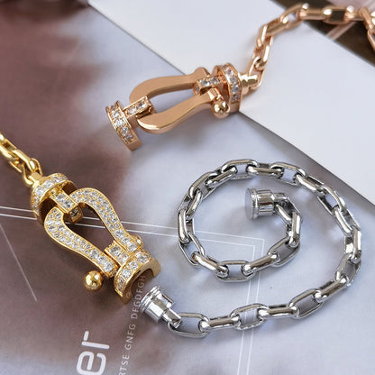 [Gaonasi]FORCE LARGE HORSESHOE CLASP  METAL BRACELET