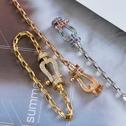 [Gaonasi]FORCE LARGE HORSESHOE CLASP  METAL BRACELET