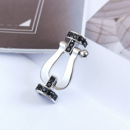 [Gaonasi]FORCE LARGE HORSESHOE BLACK DIAMOND BRACELET SILVER