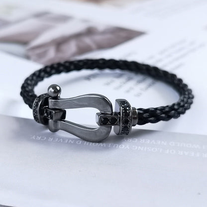 [Gaonasi]FORCE LARGE SERIES HORSESHOE BLACK SAMURAI BRACELET