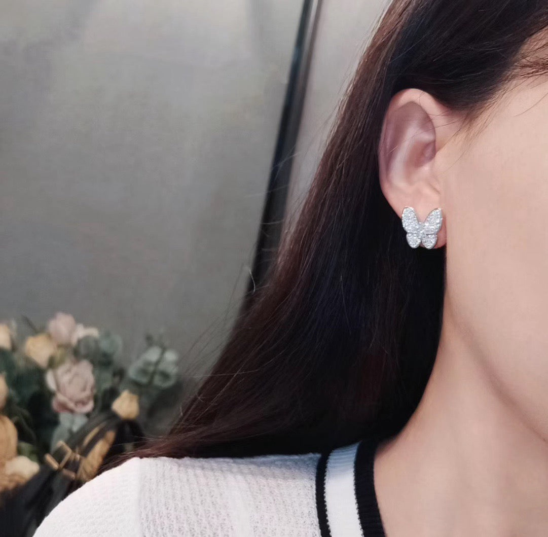 [Gaonasi]BUTTERFLY ALL DIAMOND EARRINGS