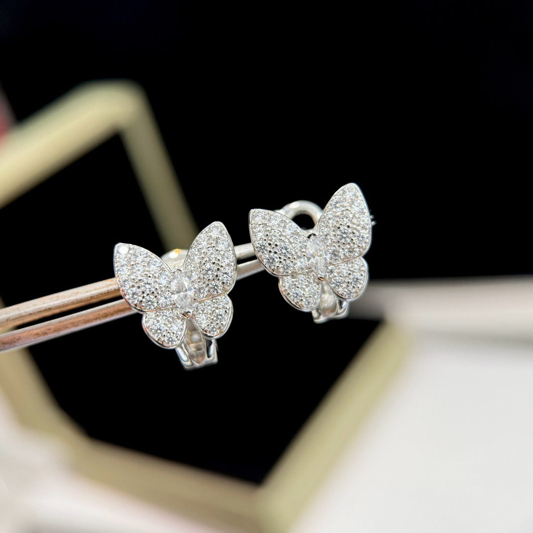 [Gaonasi]BUTTERFLY ALL DIAMOND EARRINGS