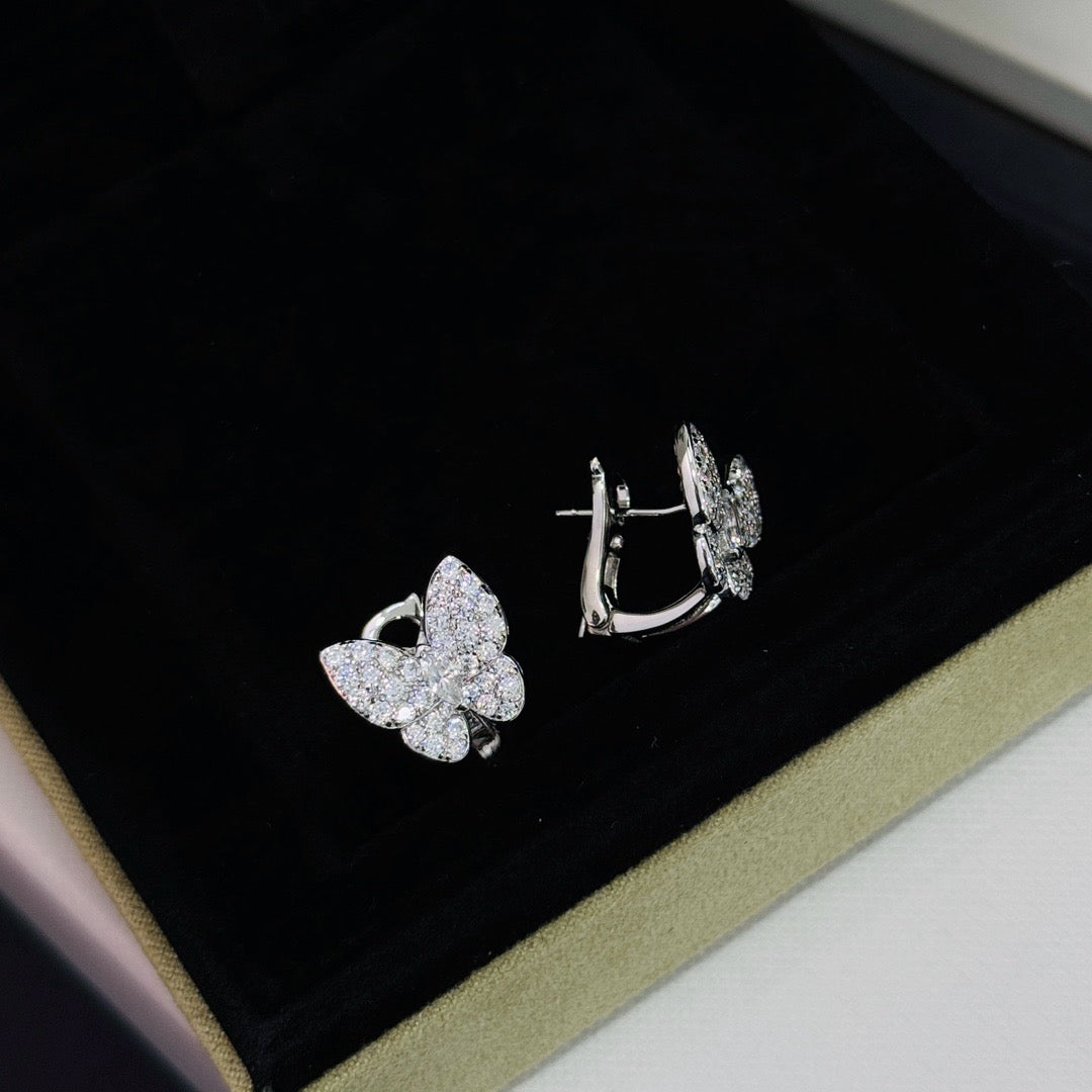 [Gaonasi]BUTTERFLY ALL DIAMOND EARRINGS