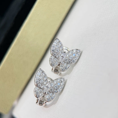 [Gaonasi]BUTTERFLY ALL DIAMOND EARRINGS