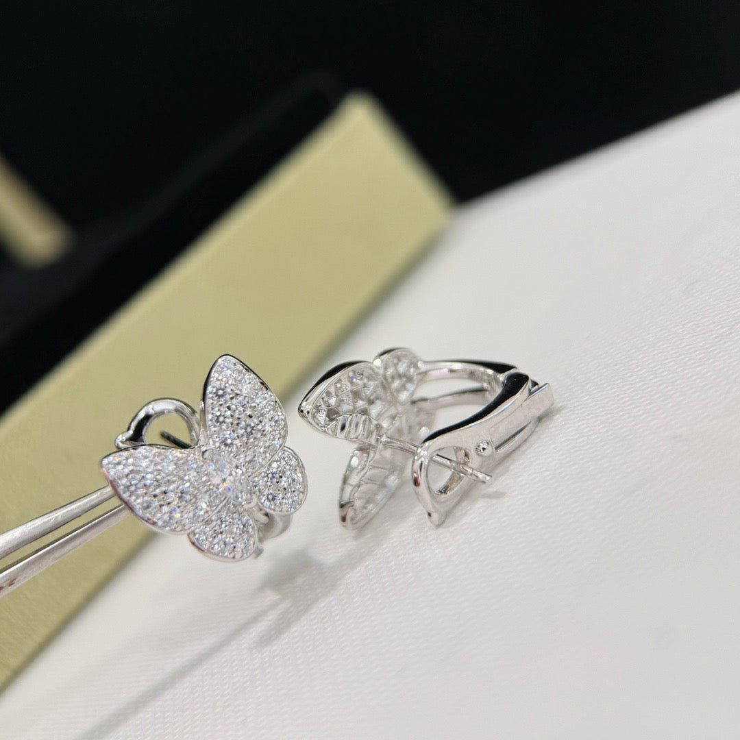 [Gaonasi]BUTTERFLY ALL DIAMOND EARRINGS