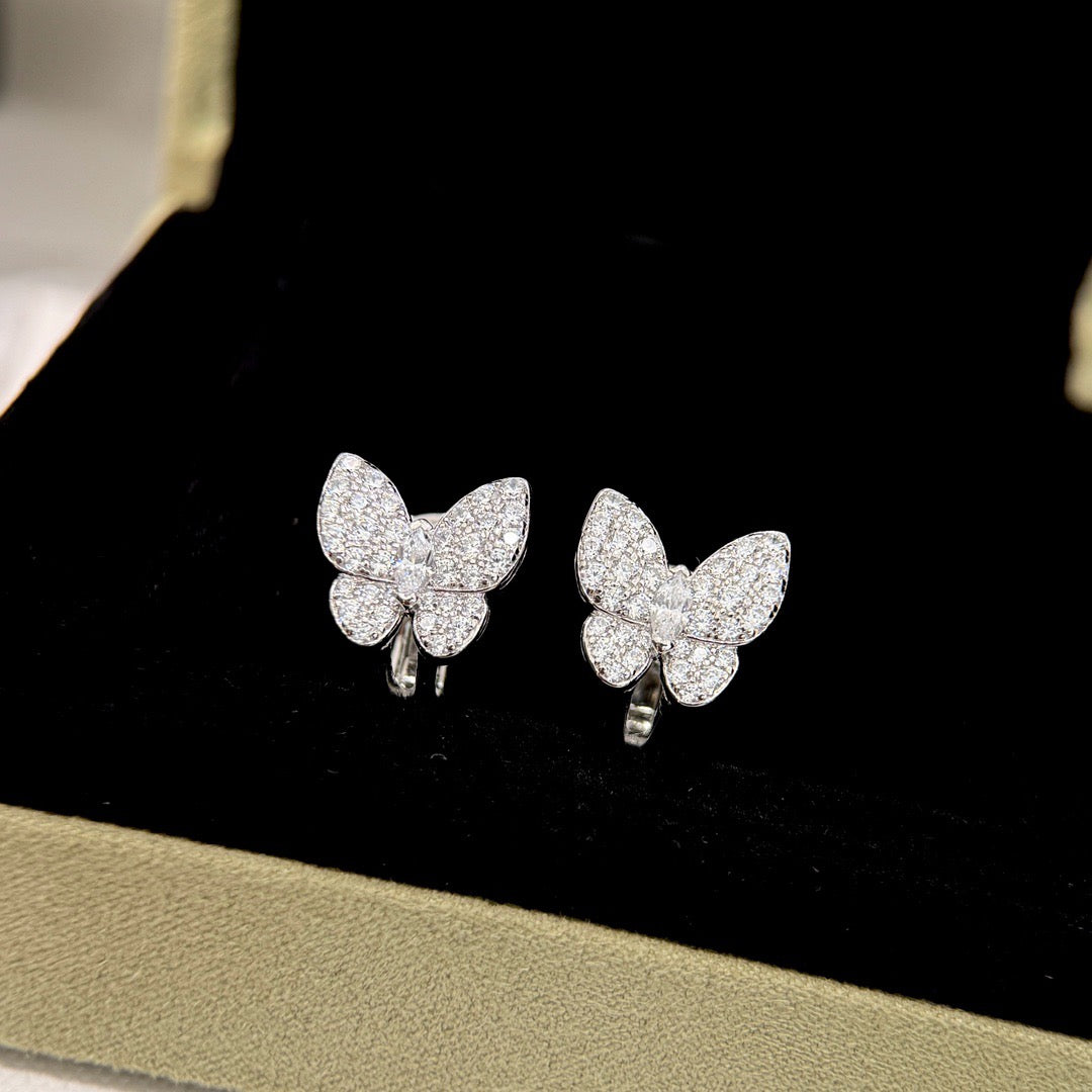 [Gaonasi]BUTTERFLY ALL DIAMOND EARRINGS