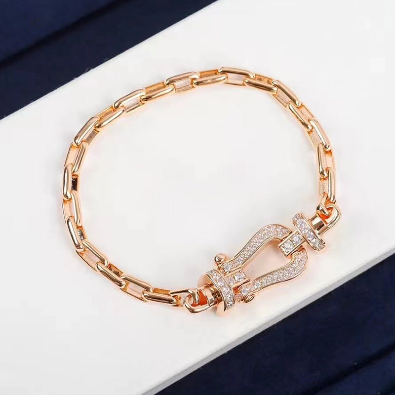 [Gaonasi]FORCE LARGE HORSESHOE CLASP  METAL BRACELET