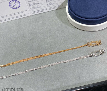 [Gaonasi]FORCE SMALL HORSESHOE  DIAMOND CHAIN ROPE BRACELET