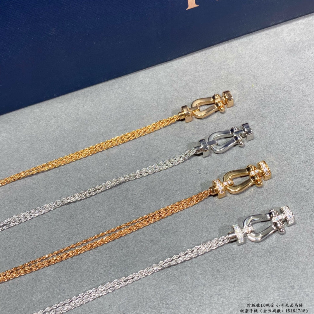 [Gaonasi]FORCE SMALL HORSESHOE  DIAMOND CHAIN ROPE BRACELET