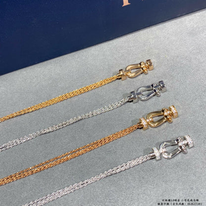 [Gaonasi]FORCE SMALL HORSESHOE  DIAMOND CHAIN ROPE BRACELET