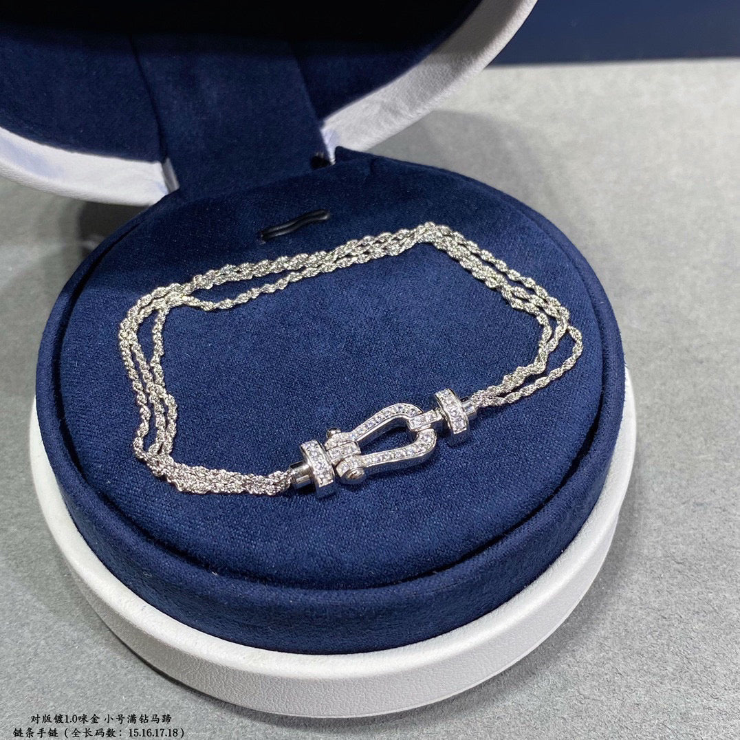 [Gaonasi]FORCE SMALL HORSESHOE  DIAMOND CHAIN ROPE BRACELET