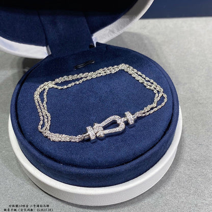 [Gaonasi]FORCE SMALL HORSESHOE  DIAMOND CHAIN ROPE BRACELET