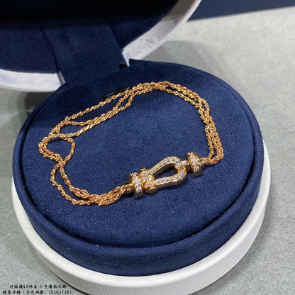 [Gaonasi]FORCE SMALL HORSESHOE  DIAMOND CHAIN ROPE BRACELET