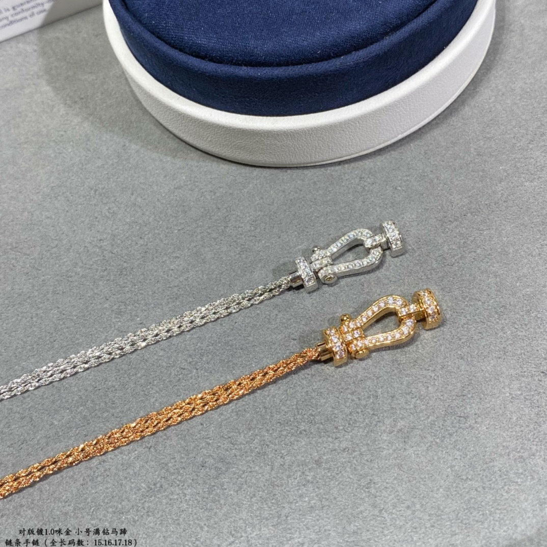 [Gaonasi]FORCE SMALL HORSESHOE  DIAMOND CHAIN ROPE BRACELET