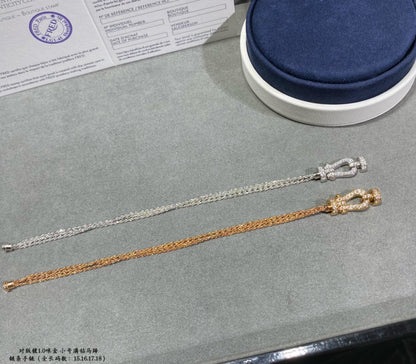 [Gaonasi]FORCE SMALL HORSESHOE  DIAMOND CHAIN ROPE BRACELET