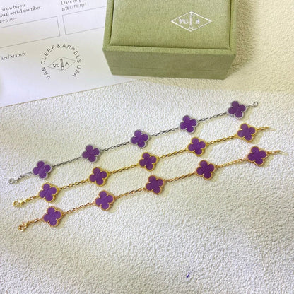 [Gaonasi] CLOVER 5 MOTIF VIOLET BRACELET COLLECTION