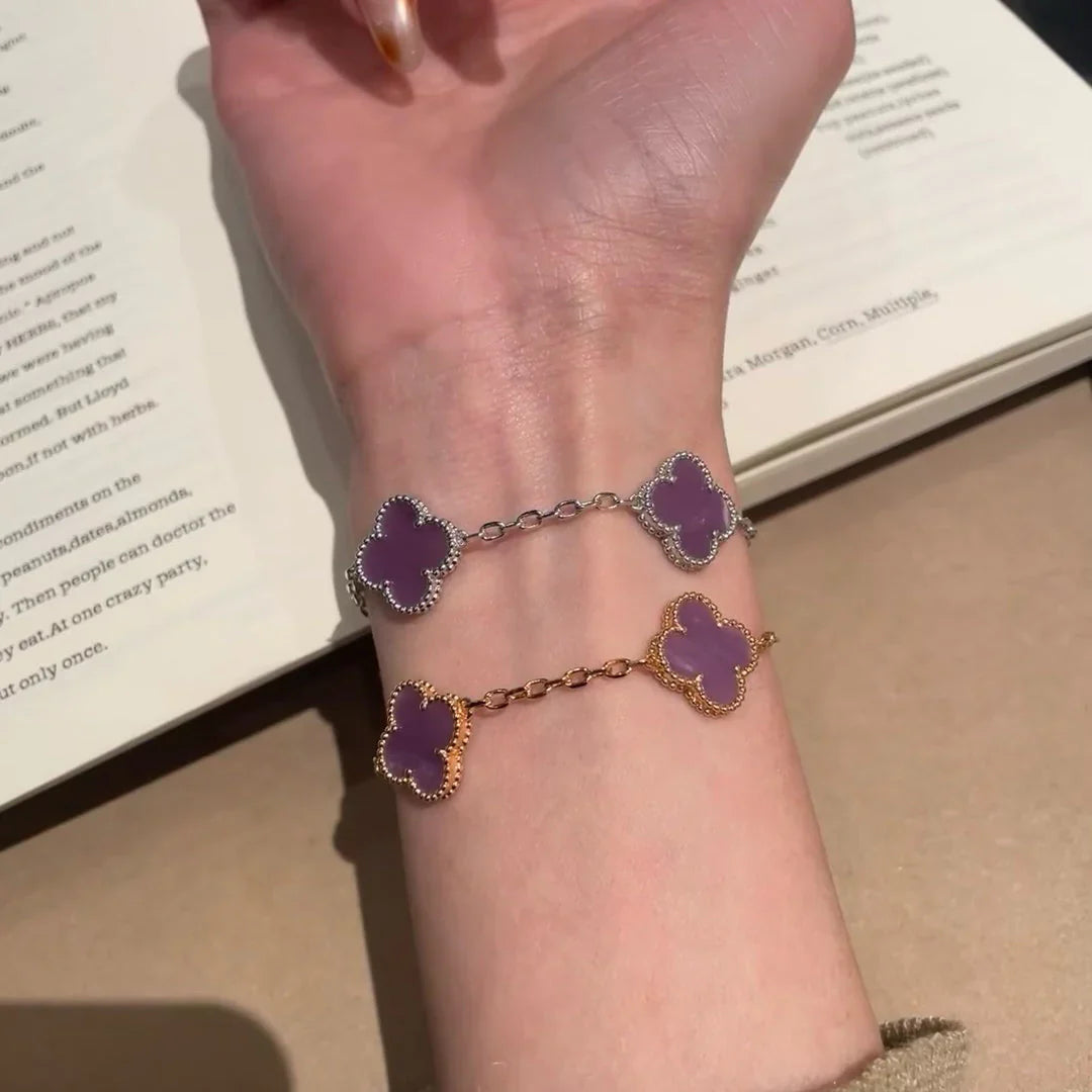 [Gaonasi] CLOVER 5 MOTIF VIOLET BRACELET COLLECTION