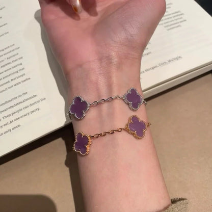 [Gaonasi] CLOVER 5 MOTIF VIOLET BRACELET COLLECTION
