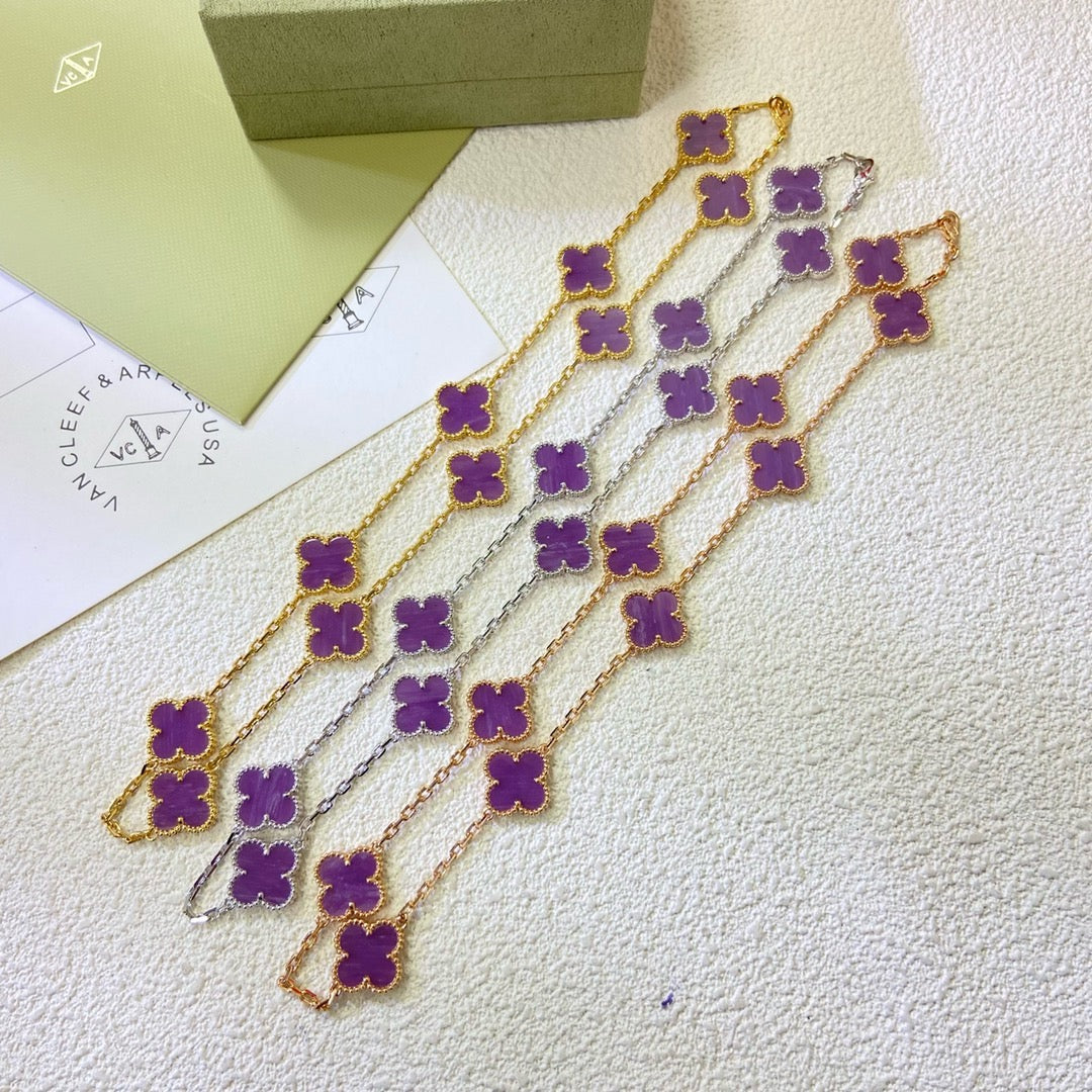 [Gaonasi]CLOVER 10 MOTIFS  PURPLE VIOLET  NECKLACE