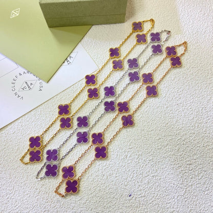 [Gaonasi]CLOVER 10 MOTIFS  PURPLE VIOLET  NECKLACE
