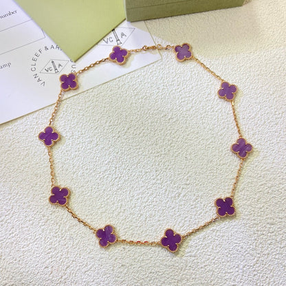 [Gaonasi]CLOVER 10 MOTIFS  PURPLE VIOLET  NECKLACE