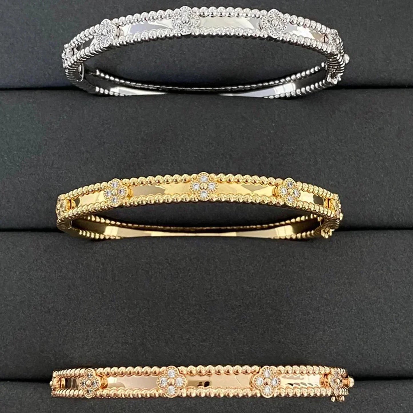 [Gaonasi]CLOVER BRACELET 4MM DIAMONDS