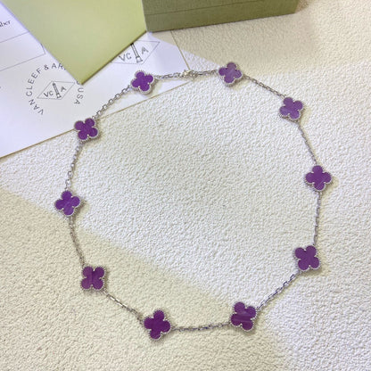 [Gaonasi]CLOVER 10 MOTIFS  PURPLE VIOLET  NECKLACE