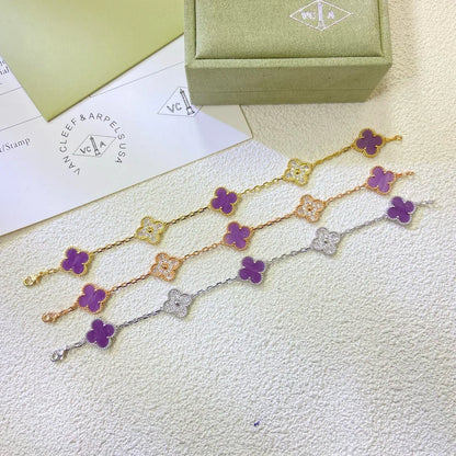 [Gaonasi] CLOVER 5 MOTIF VIOLET BRACELET COLLECTION