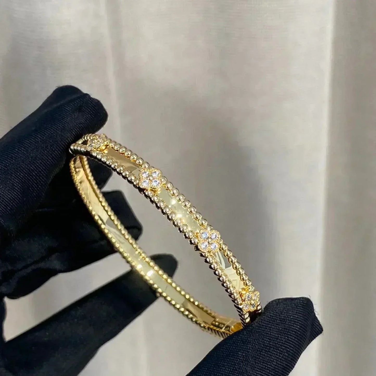 [Gaonasi]CLOVER BRACELET 4MM DIAMONDS