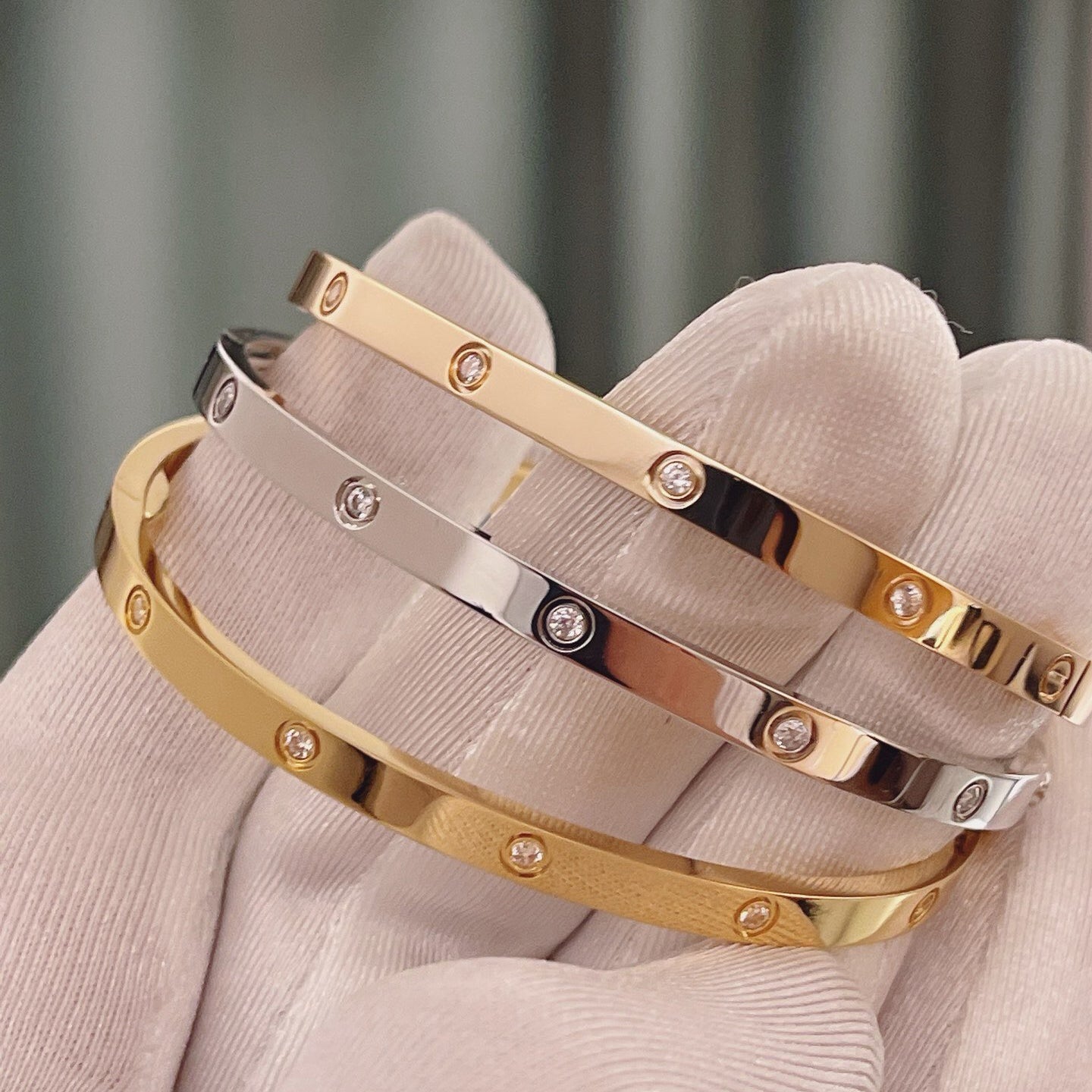 [Gaonasi Jewelry]LOVE BRACELET 3.65MM 10 DIAMONDS
