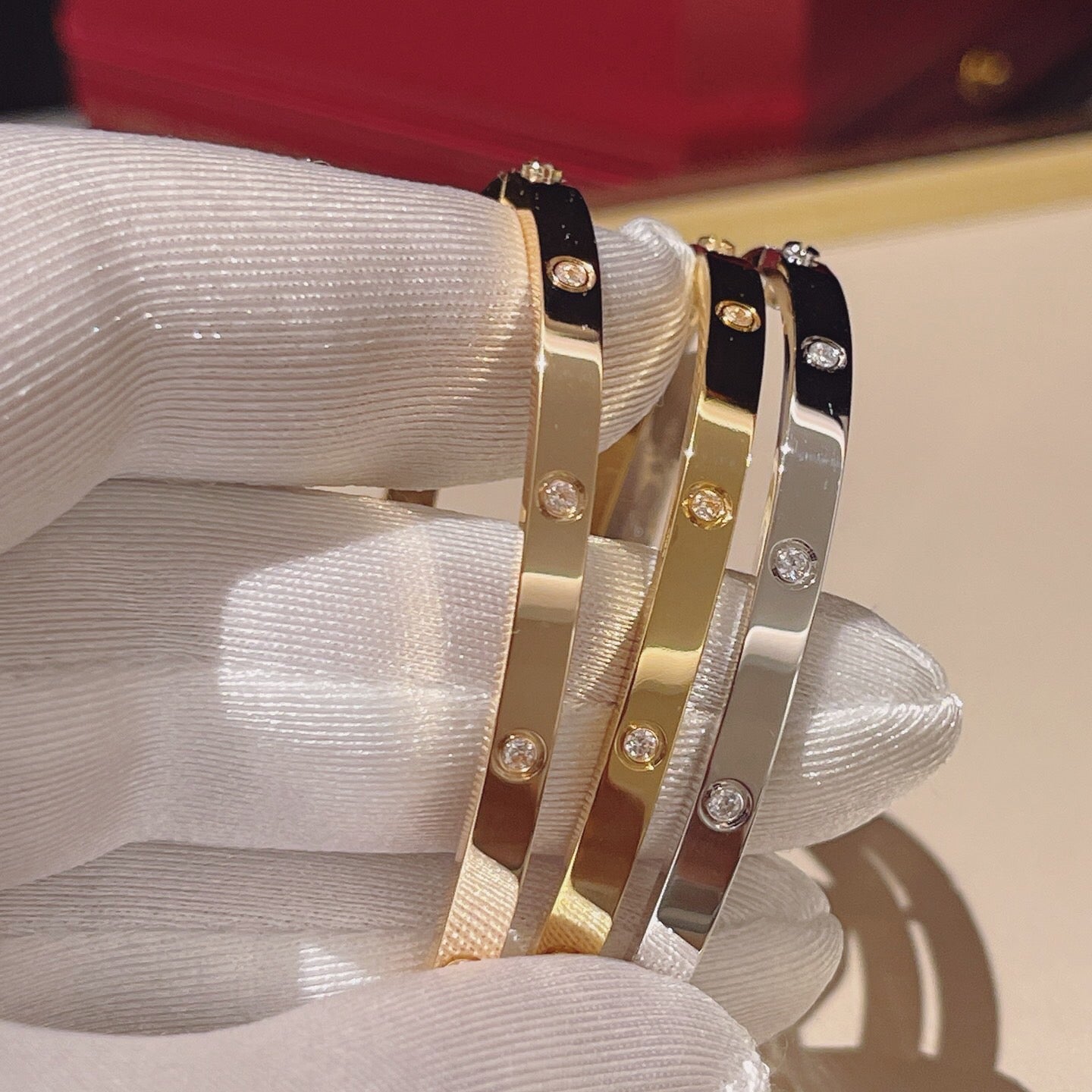 [Gaonasi Jewelry]LOVE BRACELET 3.65MM 10 DIAMONDS