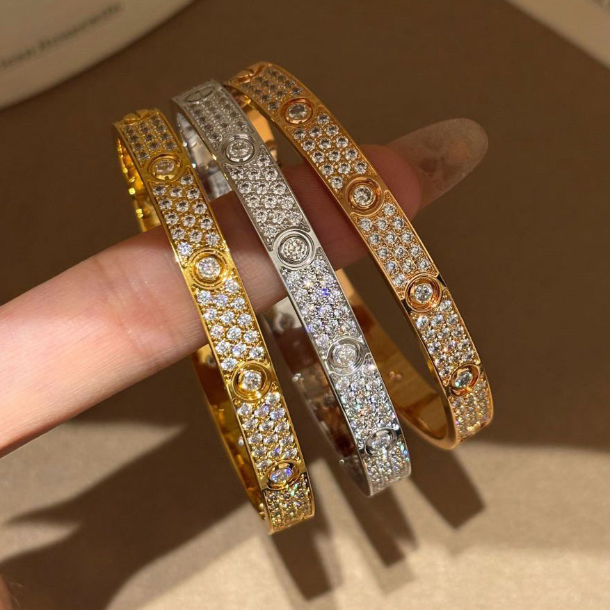 [Gaonasi Jewelry]LOVE BRACELET 6.1MM DIAMOND-PAVED 10 BIG DIAMONDS