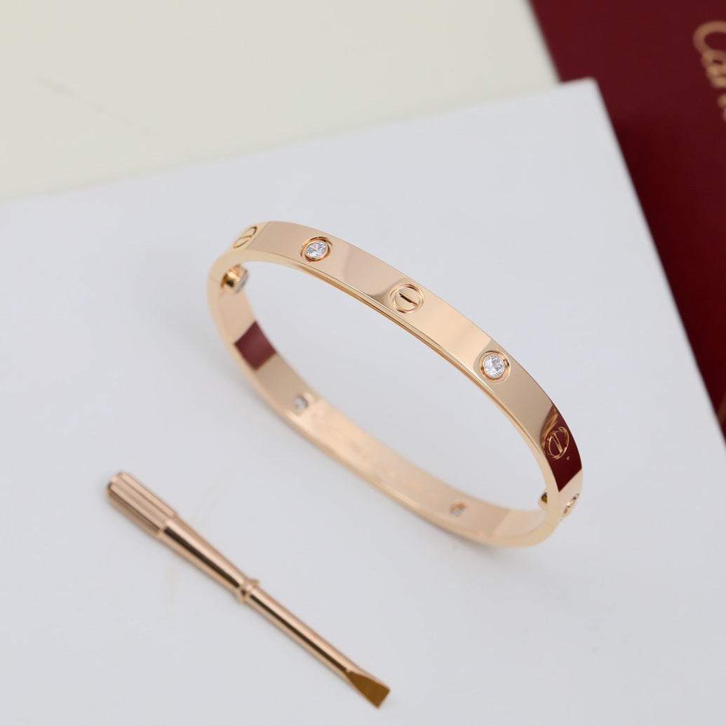 [Gaonasi Jewelry]LOVE BRACELET 6.1MM 4 DIAMONDS