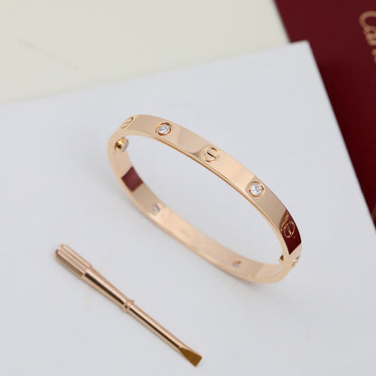 [Gaonasi Jewelry]LOVE BRACELET 6.1MM 4 DIAMONDS