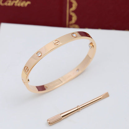 [Gaonasi Jewelry]LOVE BRACELET 6.1MM 4 DIAMONDS