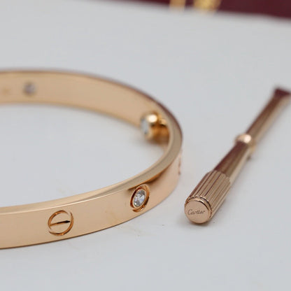 [Gaonasi Jewelry]LOVE BRACELET 6.1MM 4 DIAMONDS