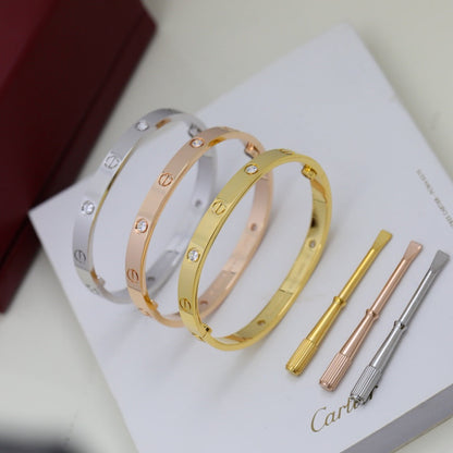[Gaonasi Jewelry]LOVE BRACELET 6.1MM 4 DIAMONDS