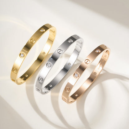 [Gaonasi Jewelry]LOVE BRACELET 6.1MM 4 DIAMONDS