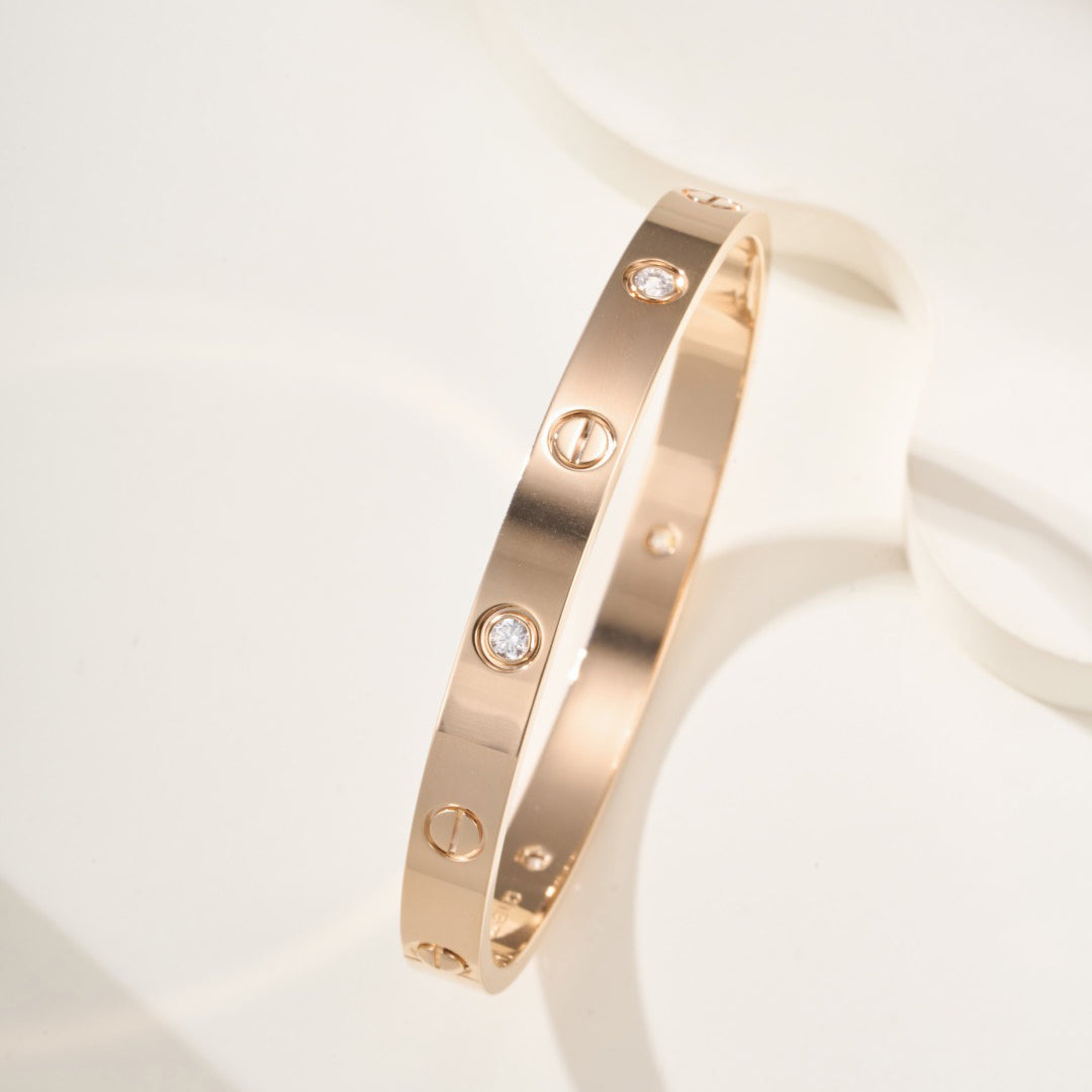 [Gaonasi Jewelry]LOVE BRACELET 6.1MM 4 DIAMONDS