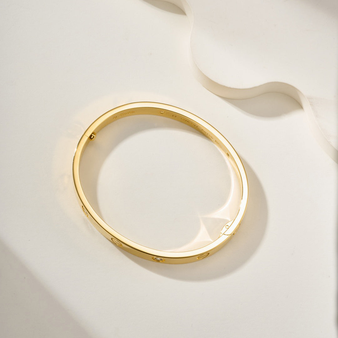 [Gaonasi Jewelry]LOVE BRACELET 6.1MM 4 DIAMONDS