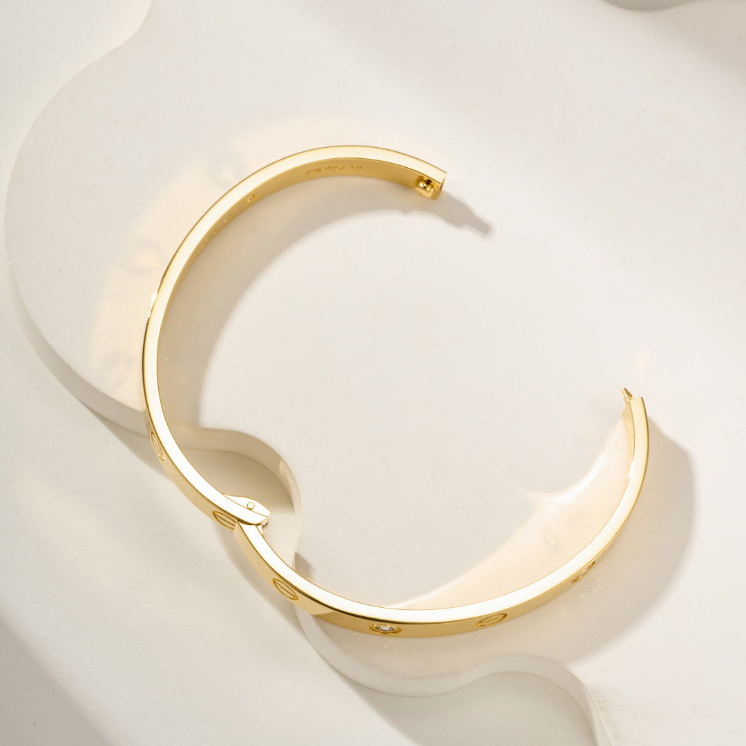[Gaonasi Jewelry]LOVE BRACELET 6.1MM 4 DIAMONDS