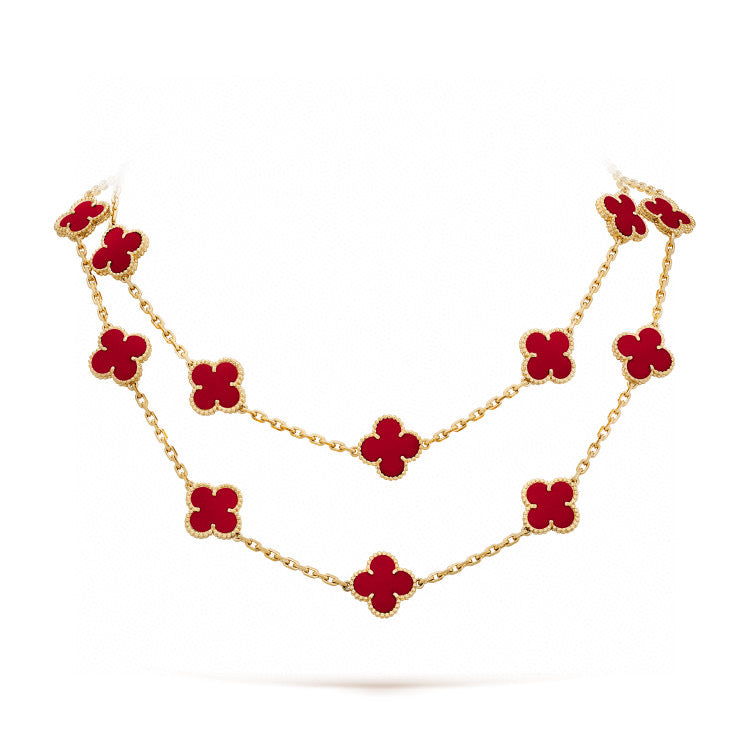 [Gaonasi]CLOVER 20 MOTIFS CARNELIAN NECKLACE
