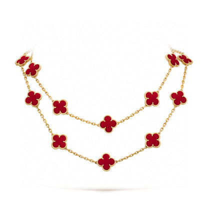 [Gaonasi]CLOVER 20 MOTIFS CARNELIAN NECKLACE